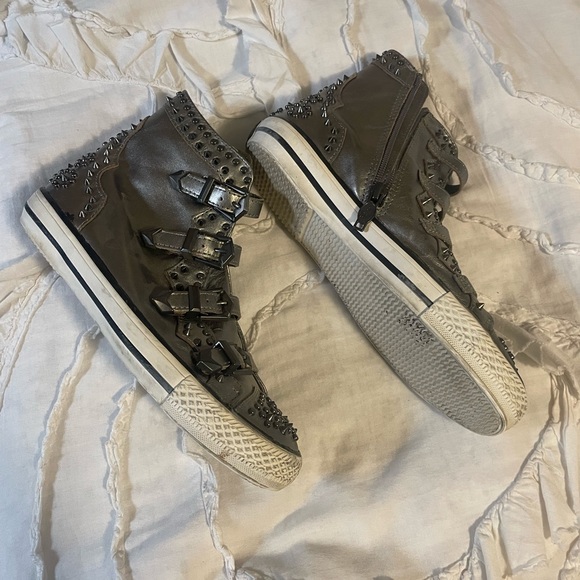 Ash high tops embellished gunmetal gray tennis shoe-Size 8 - Picture 4 of 7
